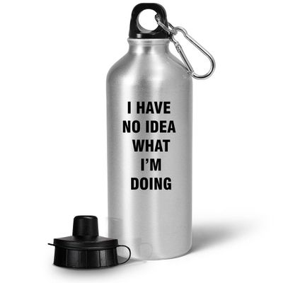 Art by Chelsydale Funny Cute Gag Gifts for Computer Programmer - Have No Idea What Im Doing - Water Bottle Tumbler Portable Drinkware - CIS Software Developer Engineer Coder Programming Office