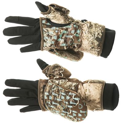 DOING SOMETHING GREAT Flip Top Mittens for Women with Glove Liner, Waterproof with 80g Thinsulate and Grippy Silicone Palms (Excape, X-Large)