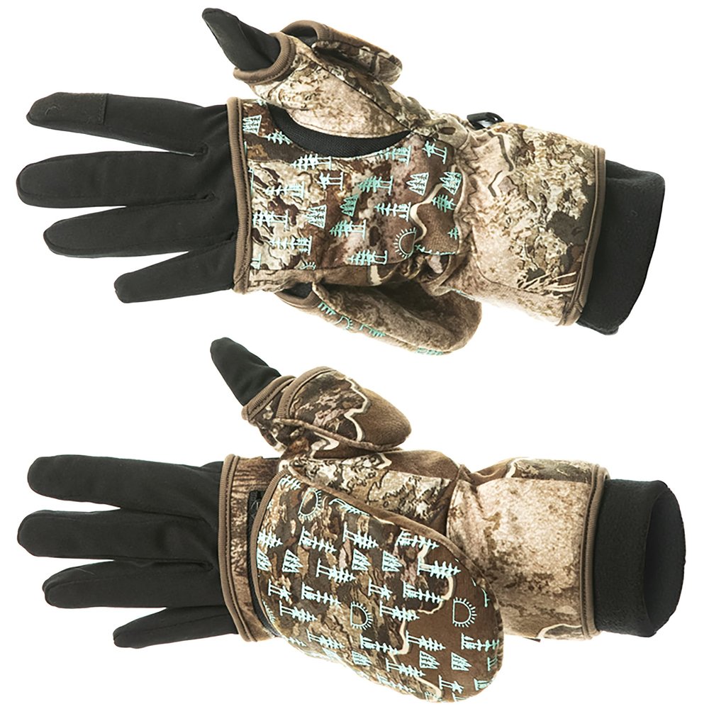 DOING SOMETHING GREAT Flip Top Mittens for Women with Glove Liner, Waterproof with 80g Thinsulate and Grippy Silicone Palms (Excape, X-Large)