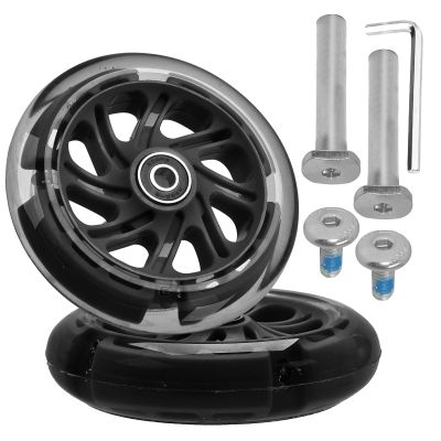 120mm x 28mm Flash Front Wheel M8x47mm Screw Sets for Foldable Micro Mini 3 Wheel Kids Scooter Kickboard Axle Repair Tool (Black)