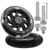 120mm x 28mm Flash Front Wheel M8x47mm Screw Sets for Foldable Micro Mini 3 Wheel Kids Scooter Kickboard Axle Repair Tool (Black) view 1