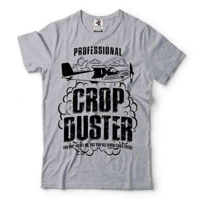 Silk Road Tees Crop Duster T-Shirt Farmer Farming Plane Crop Dusting Profession Mens Shirt Small Gray
