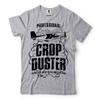 Silk Road Tees Crop Duster T-Shirt Farmer Farming Plane Crop Dusting Profession Mens Shirt Small Gray view 1