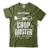 Silk Road Tees Crop Duster T-Shirt Farmer Farming Plane Crop Dusting Profession Mens Shirt Small Gray view 2