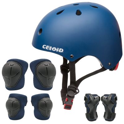 CELOID Kids Helmet Pad Set,Adjustable Kids Skateboard Bike Helmet Knee & Elbow Pads Wrist Guards 5-8 Years Kid Protective Gear Set for Girls Boys Bicycle Bike Roller Skating Scooter Rollerblade Sport