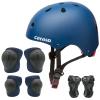 CELOID Kids Helmet Pad Set,Adjustable Kids Skateboard Bike Helmet Knee & Elbow Pads Wrist Guards 5-8 Years Kid Protective Gear Set for Girls Boys Bicycle Bike Roller Skating Scooter Rollerblade Sport view 1