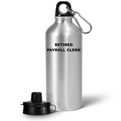 Art by Chelsydale Funny Cute Gag Gifts for Retired Payroll Clerk Water Bottle Tumbler 20oz Portable Drinkware - Office Desk Dcor Pay Roll Women Men Farewell Party Retirement Last Day