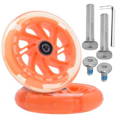 120mm x 28mm Flash Front Wheel M8x47mm Screw Sets for Foldable Micro Mini 3 Wheel Kids Scooter Kickboard Axle Repair Tool (Orange)