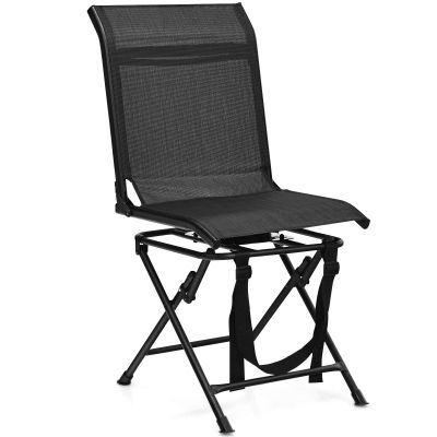 Tangkula 360-degree Swivel Blind Chair, Foldable Free Rotation Hunting Chair w/Mesh Back & Non-Slipping Pads, Multi-Position Folding Stealth Spin Chair for Camping, Hunting, Fishing