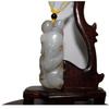 2.5" China Certified Nature Hetian Nephrite Jade The God of Wealth Hand Carved Necklace Pendant 6145 view 1