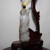 2.5" China Certified Nature Hetian Nephrite Jade The God of Wealth Hand Carved Necklace Pendant 6145 view 2