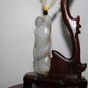 2.5" China Certified Nature Hetian Nephrite Jade The God of Wealth Hand Carved Necklace Pendant 6145 view 3
