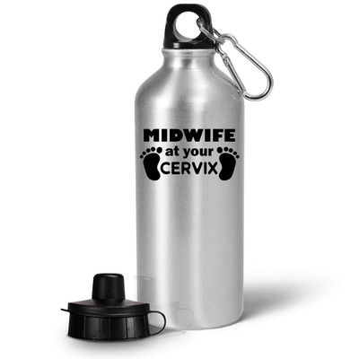 Art by Chelsydale Funny Cute Gag Gifts Idea for Midwife Water Bottle Tumbler 20oz Portable Drinkware - Midwifery International Midwives Day Labor Delivery Nurse Birth Appreciation - At Your Cervix