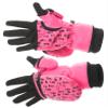 DOING SOMETHING GREAT Flip Top Mittens for Women with Glove Liner, Waterproof with 80g Thinsulate and Grippy Silicone Palms - Blaze Pink - XL view 1