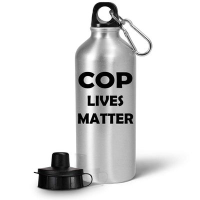 Art by Chelsydale Cop Lives Matter Water Bottle Tumbler 20oz Portable Drinkware - Gifts for Cop Police Officer Law Enforcement Academy Thin Blue Line Support Funny Cute Gag Appreciation Idea
