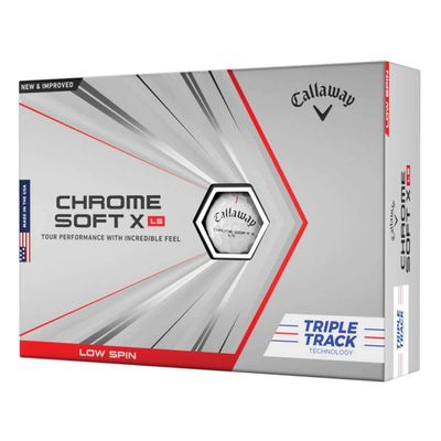 Callaway 2021 Chrome Soft X LS Golf Balls (One Dozen) White Triple Track