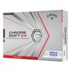 Callaway 2021 Chrome Soft X LS Golf Balls (One Dozen) White Triple Track view 1