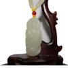 2.2" China Certified Nature Nephrite Hetian Jade Blessing Guanyin Hand Carved Necklace Pendant5794 view 1