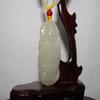 2.2" China Certified Nature Nephrite Hetian Jade Blessing Guanyin Hand Carved Necklace Pendant5794 view 2