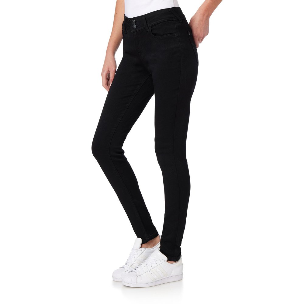 WallFlower Women's Ultra Skinny Mid-Rise Insta Soft Juniors Jeans (Standard and Plus), Black/Logan, 11 Short