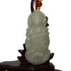 3" China Certified Nature Hetian Nephrite Jade Blessing Guanyin Hand Carved Necklace Pendant 8988 view 1