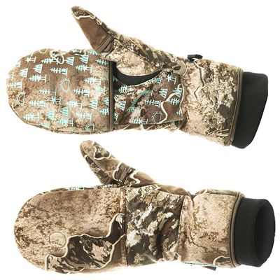 DOING SOMETHING GREAT Flip Top Mittens for Women with Glove Liner, Waterproof with 80g Thinsulate and Grippy Silicone Palms - Excape - LG