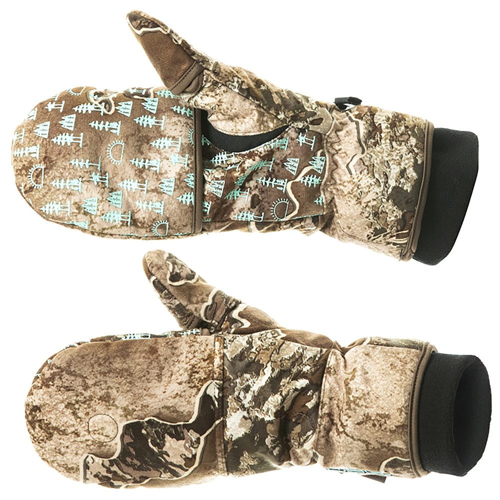 DOING SOMETHING GREAT Flip Top Mittens for Women with Glove Liner, Waterproof with 80g Thinsulate and Grippy Silicone Palms - Excape - LG
