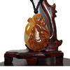 2" China Certified Nature Yellow Dragon Jade Fortue Crab and Lotus Hand Carved Necklace Pendants 8406 view 1