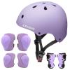 CELOID Kids Helmet Pad Set,Adjustable Kids Skateboard Bike Helmet Knee & Elbow Pads Wrist Guards 5-8 Years Kid Protective Gear Set for Girls Boys Bicycle Bike Roller Skating Scooter Rollerblade Sport view 1