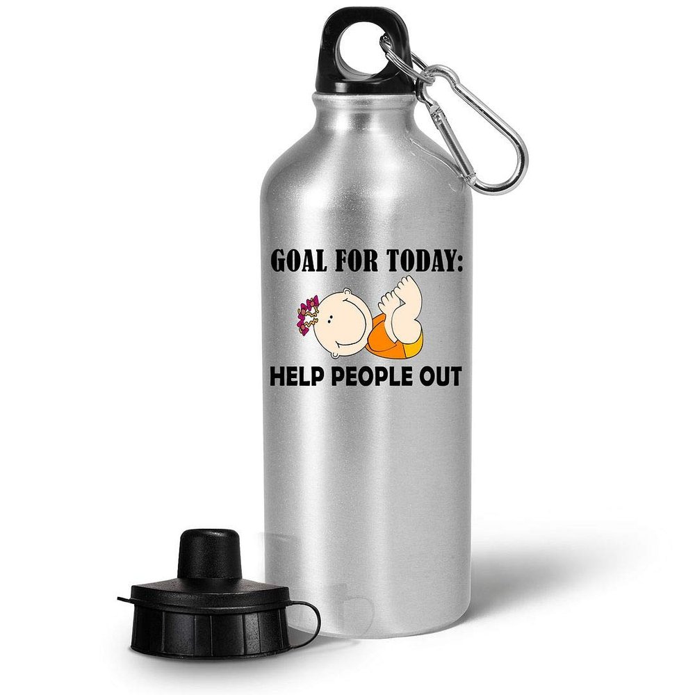Appreciation Gifts for Midwife Water Bottle Tumbler 20oz Portable Drinkware - Goal Today Help People Out - Midwifery International Midwives Day Labor Delivery Nurse Birth Funny Cute Gag Idea
