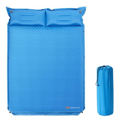 Goplus 2 Person Self-Inflating Camping Sleeping Pad, Black, 74 x 52 inch