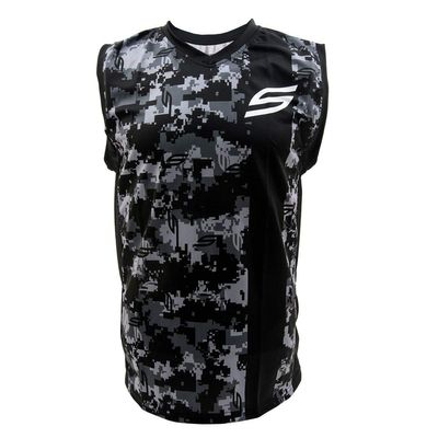 Social Paintball Sleeveless Jersey, Socam Black with Mesh Sides (Small)