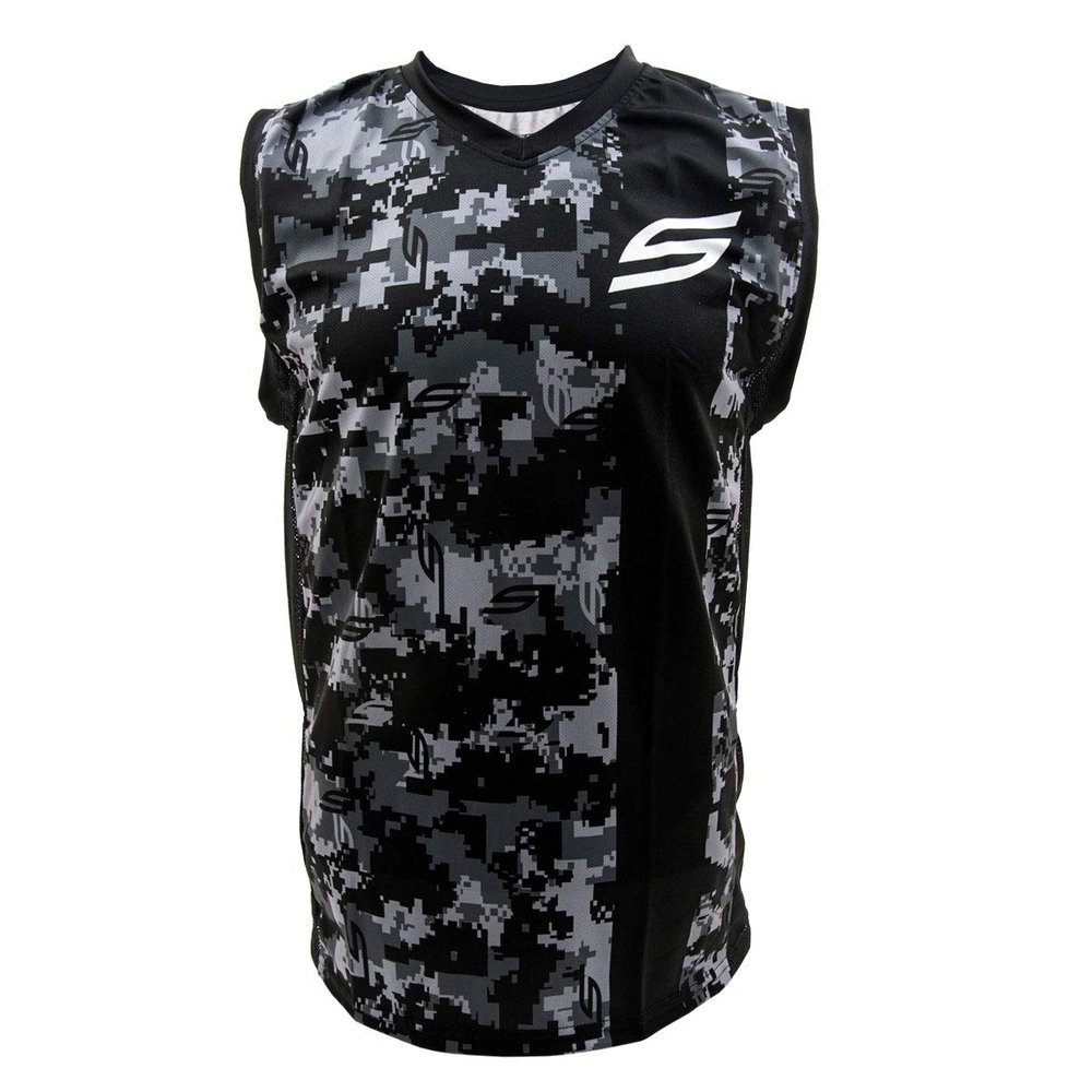 Social Paintball Sleeveless Jersey, Socam Black with Mesh Sides (Small)