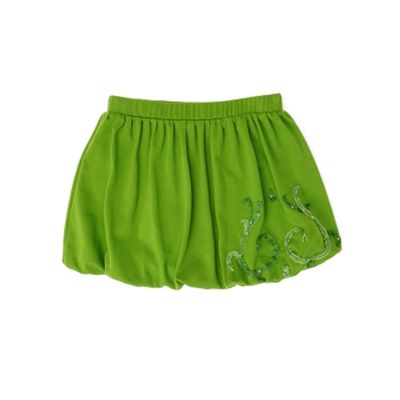 The Season Essentials Kidsy Toddler Baby Girls Embroidery Bubble Skirt  Peruvian Pima Cotton, Balloon Skirt, Elastic Waist, Pull-On, Solid Colors, Acid Green, 3