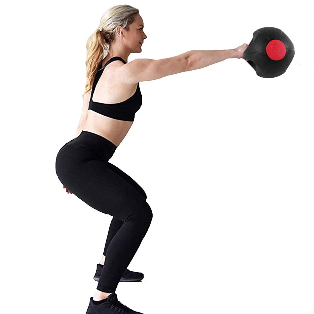 Medicine Balls Double Handle Rubber Medicine Ball, Balance Training Aerobics Fitness Ball, 3kg/4kg/5kg/6kg/7kg/8kg/9kg/10kg (Size : 8kg/17.6lb)