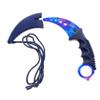 Falcon 7.5 Tactical Fixed Blade Training Knife  No Edge Trainer with 3 Finger Ring Handle, ABS Handle & Sheath For Training & Practice Use Only (Blue Galaxy) view 1