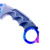 Falcon 7.5 Tactical Fixed Blade Training Knife  No Edge Trainer with 3 Finger Ring Handle, ABS Handle & Sheath For Training & Practice Use Only (Blue Galaxy) view 3