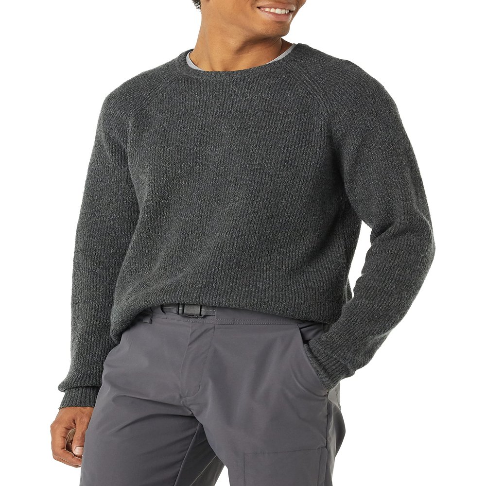 Amazon Essentials Men's Long-Sleeve Soft Touch Crewneck Sweater, Charcoal Heather, X-Large