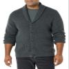 Amazon Essentials Men's Long-Sleeve Soft Touch Shawl Collar Cardigan, Charcoal Heather, Medium view 1