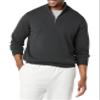 Amazon Essentials Men's 100% Cotton Quarter-Zip Sweater, Charcoal Heather, XX-Large view 3