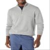 Amazon Essentials Men's 100% Cotton Quarter-Zip Sweater, Medium Grey Heather, Medium view 1