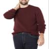 Amazon Essentials Men's Long-Sleeve Soft Touch Waffle Stitch Crewneck Sweater, Burgundy, Small view 3