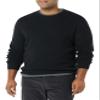 Amazon Essentials Men's Long-Sleeve Soft Touch Waffle Stitch Crewneck Sweater, Black, Large view 1