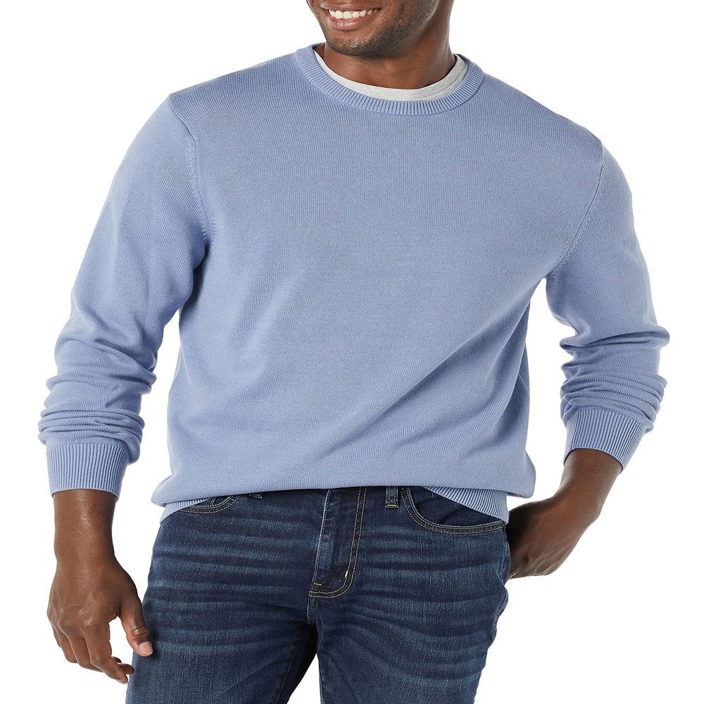 Amazon Essentials Men's Crewneck Sweater (Available in Big & Tall), Light Blue, Small