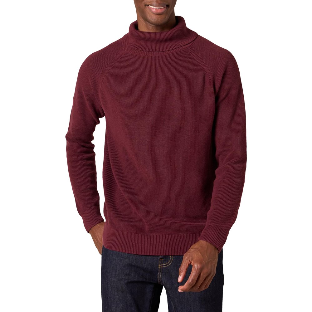 Amazon Essentials Men's 100% Cotton Rib Knit Turtleneck Sweater, Burgundy, XX-Large