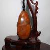 2.2" China Certified Nature Yellow Dragon Jade Wealth Crab and Lotus Hand Carved Necklace Pendants 8392 view 4