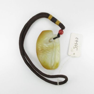 1.8" China Certified Nature Hetian Nephrite Jade Lucky Eagle Double Carved Pendant 4965