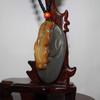 2.2" China Certified Nature Yellow Dragon Jade Fortue Gold Fish and Coin Hand Carved Necklace Pendants 8398 view 3