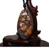 2.3" China Certified Nature Yellow Dragon Jade Blessing Bat and Ruyi Hand Carved Necklace Pendants 8396 view 1