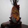 2.3" China Certified Nature Yellow Dragon Jade Blessing Bat and Ruyi Hand Carved Necklace Pendants 8396 view 2